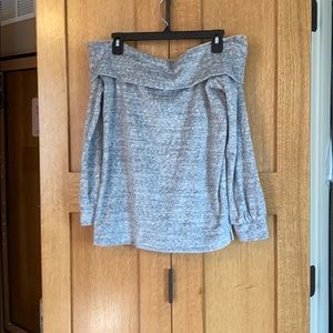 Loft off the shoulder gray sweater